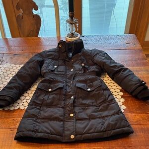 bebe Black Puffer Girl’s Winter Jacket Size 6x. Missing Hood.
